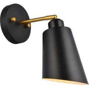 Living District 2354BK Halycon Bathroom Vanity Light Black and Brass Sconce NEW